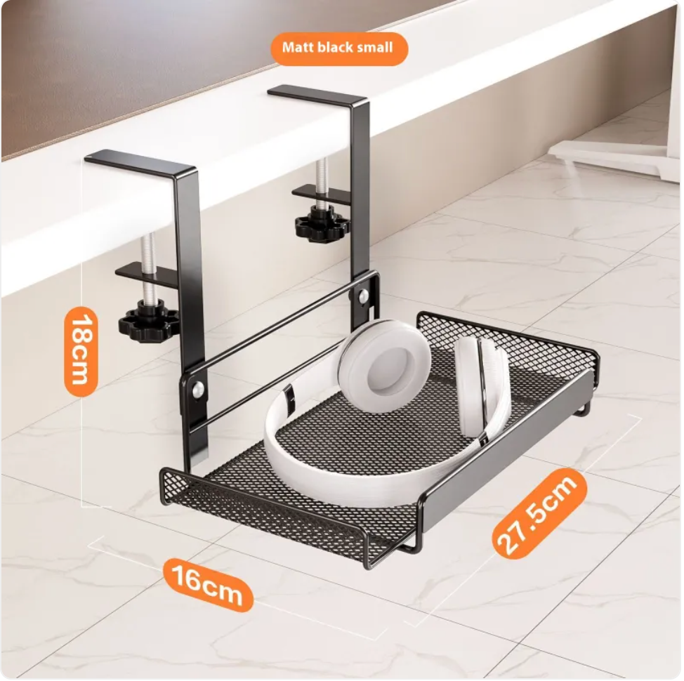 Punch-Free Under-Table Storage Rack