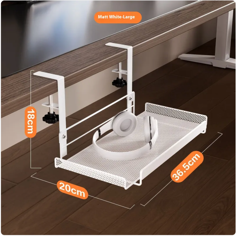Punch-Free Under-Table Storage Rack