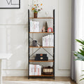 DUMOS 5 Tiers Bookshelf Classical Modern Book Shelf Tall Display Shelves in Living Room/Home/Office Storage Organizer for CDs/Books/Movies Rustic Brown